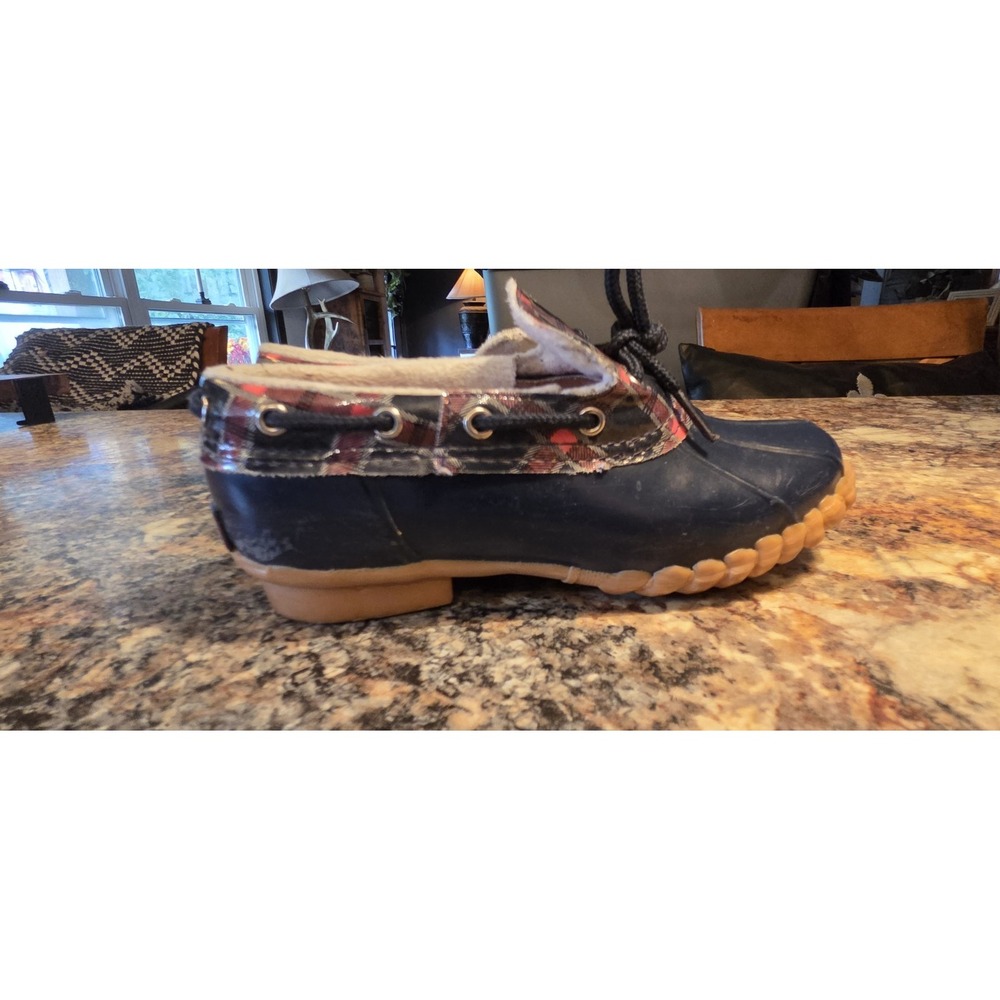Sperry Kids 3m Duckie Girls Plaid Duck Slip-on, Lined, Fall, Rain Gear,